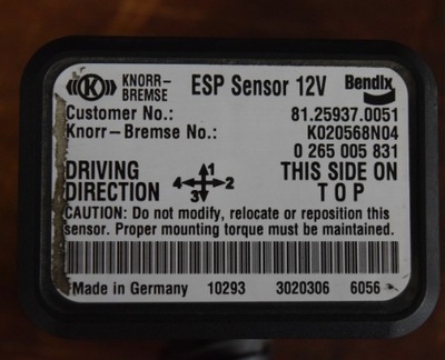 Датчик датчик esp man tgx tgs tga оригінал фото №1