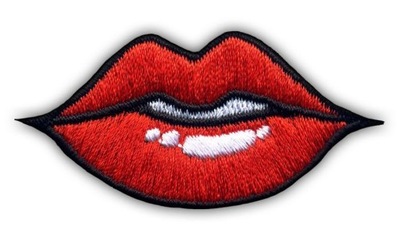 Naszywka - czerwone USTA - red lips HAFT
