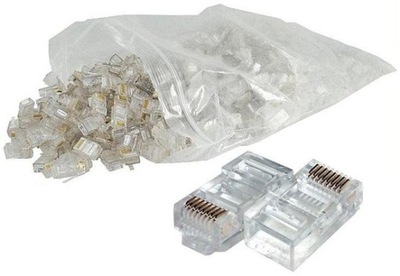 100 sztuk Wtyk końcówki RJ45 RJ-45 UTP kat5e
