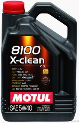 OLEJ MOTUL 8100 X-clean C3 5W40 5W-40 5l