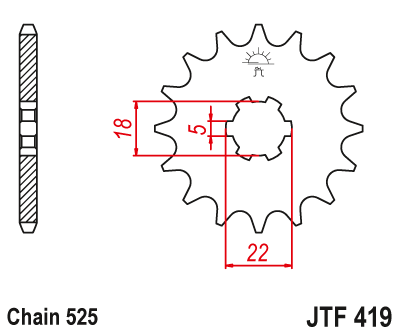 JT PINION GEAR FRONT 419 15 SUZUKI GT 250 '73-'78, TS 250 '73-'75 (41915JT) - milautoparts-fr.ukrlive.com