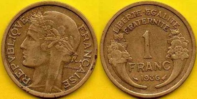 Francja 1 Franc 1936 r.