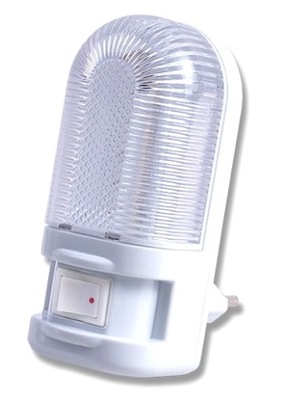 LAMPKA NOCNA Z WYŁĄCZNIKIEM DO GNIAZDKA LED 1W