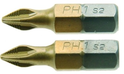 Końcówki wkrętakowe PH3 x 25 mm, tytanowana, 2 szt.