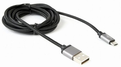 mocny kabel micro USB oplot tekstylny 1.8m czarny