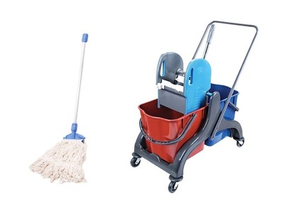 Zestaw sprzątający: Wózek 2x25, Mop przemysłowy