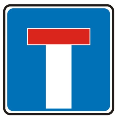 Znak Drogowy D4a droga bez przejazdu ulica ślepa