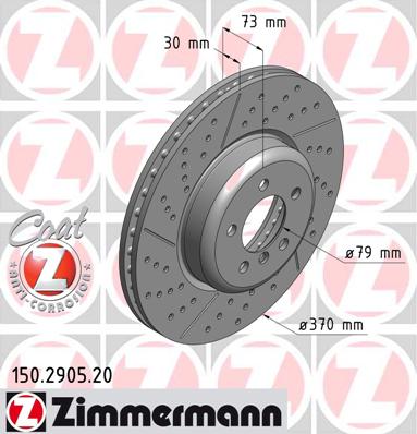Zimmermann тормозные диски перед bmw 4 f32 f36 370mm фото №1