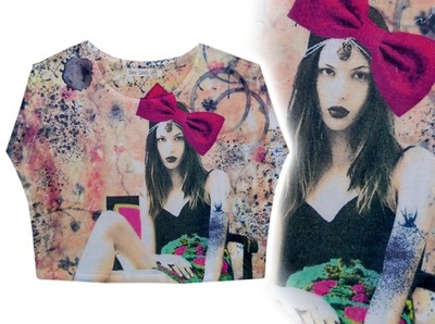 NEW LOOK * awangardowa BLUZKA oversize PRINT * L