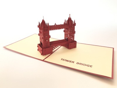 Tower Bridge, Kartka 3d Londyn Pamiątka Prezent
