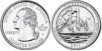25 cent (2011) Parki USA - Vicksburg Mennica Philadelphia