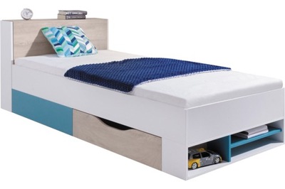 Łóżko PLANET 14 z materacem - 90x200 cm - morski