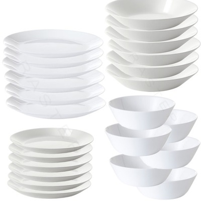 Serwis IKEA Oftast Talerze Talerz Miska Miski 6 osób 24 elementy zestaw