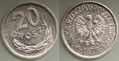 PRL, 20 GROSZY 1975r., AL., ładna,