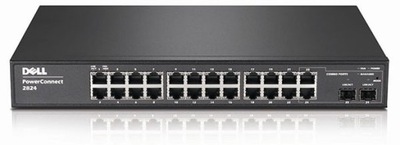 DELL POWERCONNECT 2824, 24xGIGA RJ45, 2xSFP, ZALEPENÁ NAPÁJACIA JEDNOTKA, eti