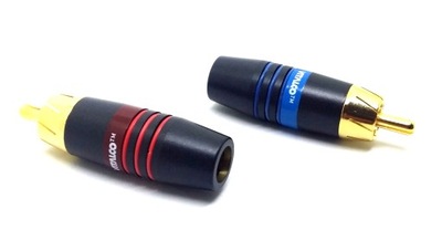 Wtyk 2x RCA CHINCH komplet pozłacane 6,7mm HQ