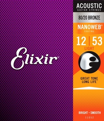 Elixir NanoWeb 80/20 Bronze 12-53 struny akustyk