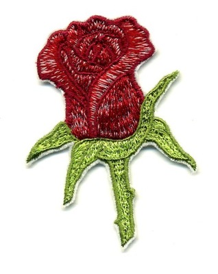 Naszywka - Czerwona RÓŻA, róże, red rose HAFT