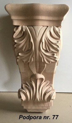 Korbel drewniany, podpora rzeźbiona, ornament nr77