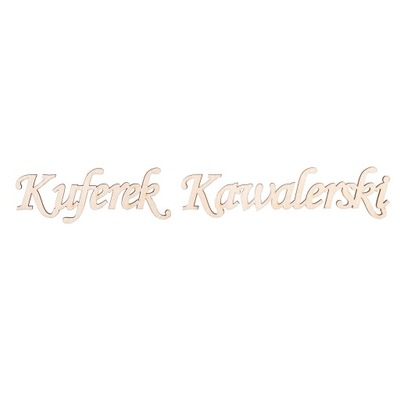 Drewniany napis KUFEREK KAWALERSKI ze sklejki 23cm