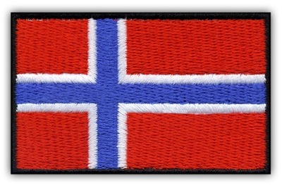 Norwegia - Naszywka Flaga Norwegii 7,1 x 4,5 cm
