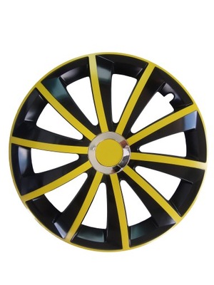 WHEEL COVERS 15 GRAL CZARNO ZOLTE OPEL VW ALFA FIAT KIA - milautoparts-fr.ukrlive.com