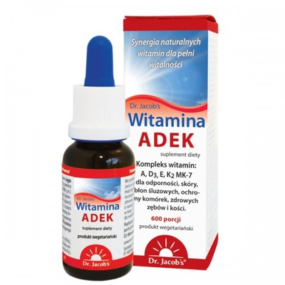 Witamina ADEK (A+D3+E+K2) 20ml Dr Jacobs