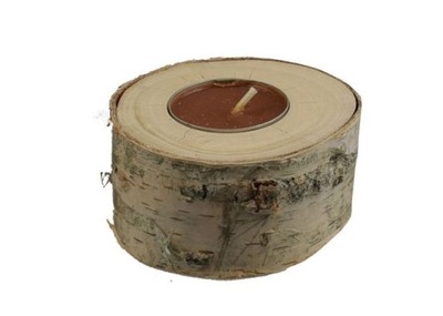 Świecznik drewniany tealight plaster drewna - HIT
