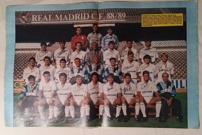 Plakat - REAL MADRYT sezon 1988/89 z autografami