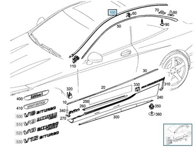 FACING, PANEL ROOF RIGHT MERCEDEWITH WITH COUPE W217 - milautoparts-fr.ukrlive.com