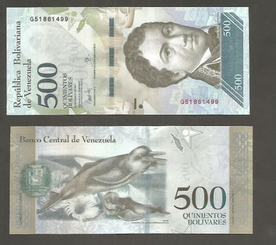 BANKNOT WENEZUELA 500 bolivares 2017 rok. UNC