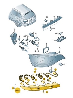 Світло лампа задня задня світло audi q5 права фото №1