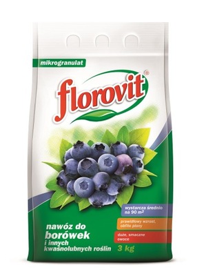 FLOROVIT Nawóz do borówek i innych kwaśnolubnych roślin 3 kg granulowany