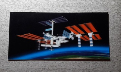 Kosmos stacja kosmiczna trójwymiarowa pocztówka 3D