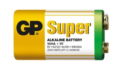 Bateria GP 9V 6LR61 6LF22 MN1604 SUPER ALKALINE