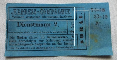 Express Compagnie Żary 1867 Sorau Bilet Spedycja