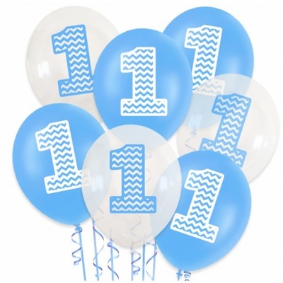 Balon balony niebieskie i przezroczyste 1 /10 szt