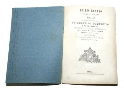 DIARIO ROMANO PER L’ANNO MDCCCLIV Roma 1865