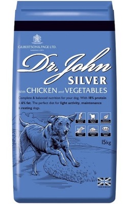 Sucha karma Dr John Silver Chicken 15kg kurczak dla psów z nadwagą 15 kg