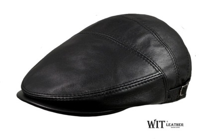 Kaszkiet Skórzany Czarny Kaczorek Witleather.pl