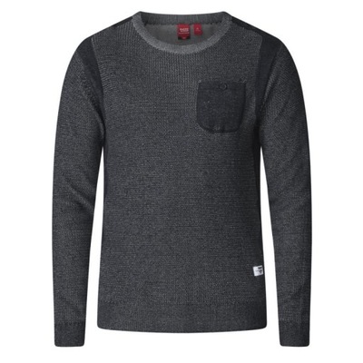 Duży sweter pulower szary D555 Bryson S057 3XL