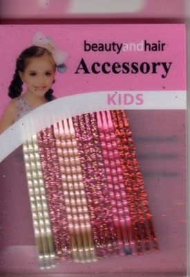 Wsuwki do włosów- odcień perłowo-różowo-czerwony