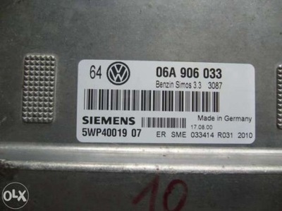 06A906033 5WP40019 ORDINATEUR BLOC DE CONTRÔLE IMMO OFF! - milautoparts-fr.ukrlive.com