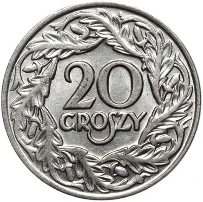 Polska - II RP - moneta - 20 Gr Groszy 1923 - NIKIEL