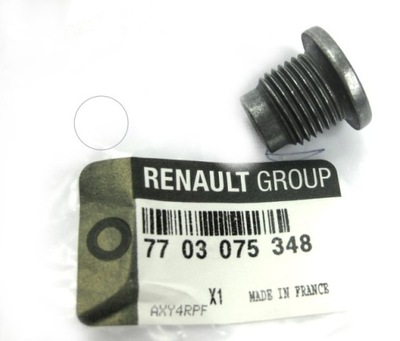 OE RENAULT KOREK SPUSTOWY OLEJU MISY 16MM NA KWADRAT ORYGINAŁ - milautoparts-fr.ukrlive.com