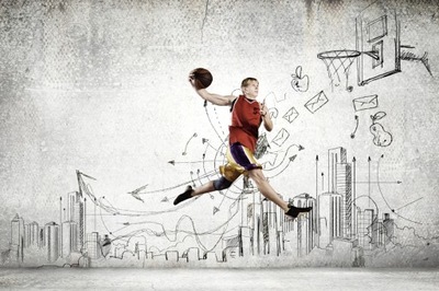 Naklejka na ścianę koszykówka,piłka, NBA,koszykarz