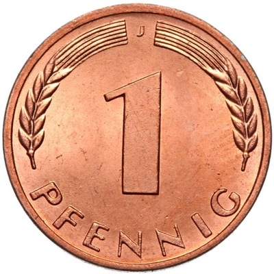 Niemcy RFN - moneta - 1 Pfennig 1950 J - Hamburg - MENNICZA - Stan UNC