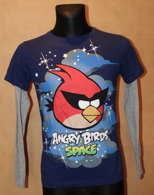 ANGRY BIRDS t-shirt koszulka 2w1 granatowa r. 158