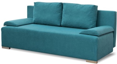 Sofa kanapa z funkcją spania dwuosobowa PLAMOODPORNA Ecco Plus TURKUSOWA