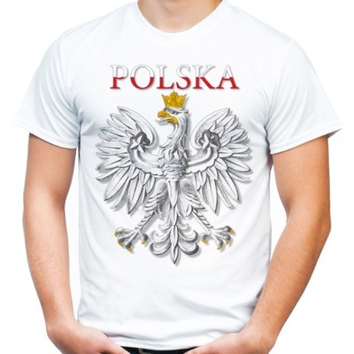 Koszulka dziecięca dla kibica Polska z orłem 104cm